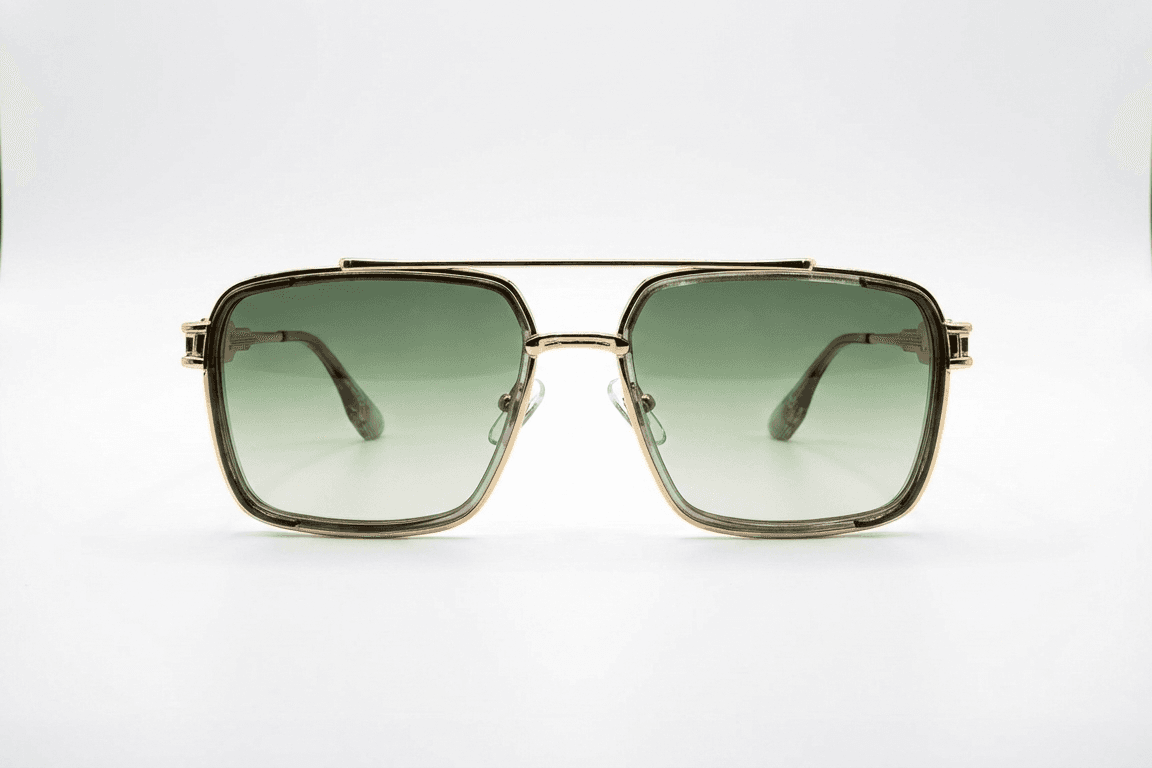 CARLO DALI "EMPIRE" | Polished Gold & Black Textured Square Aviator Sunglasses 2