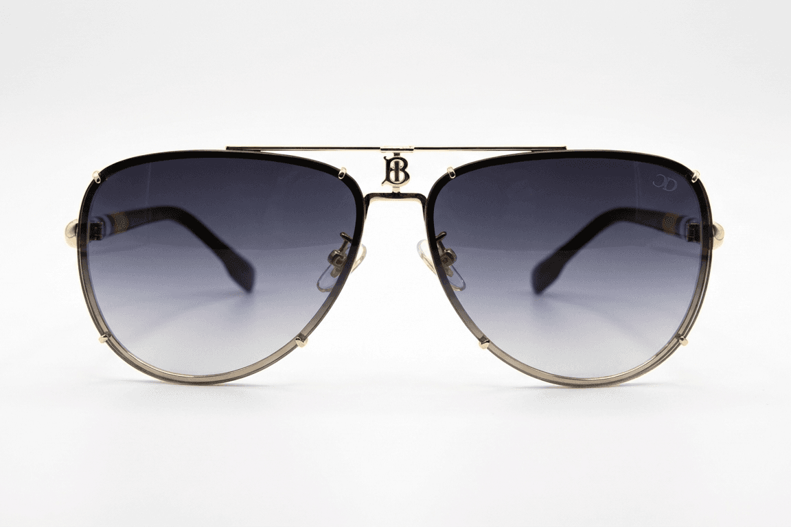 CARLO DALI "MAJESTY" SUNGLASSES | Rimless Purple Gradient Aviators with Signature Heritage Temples 2