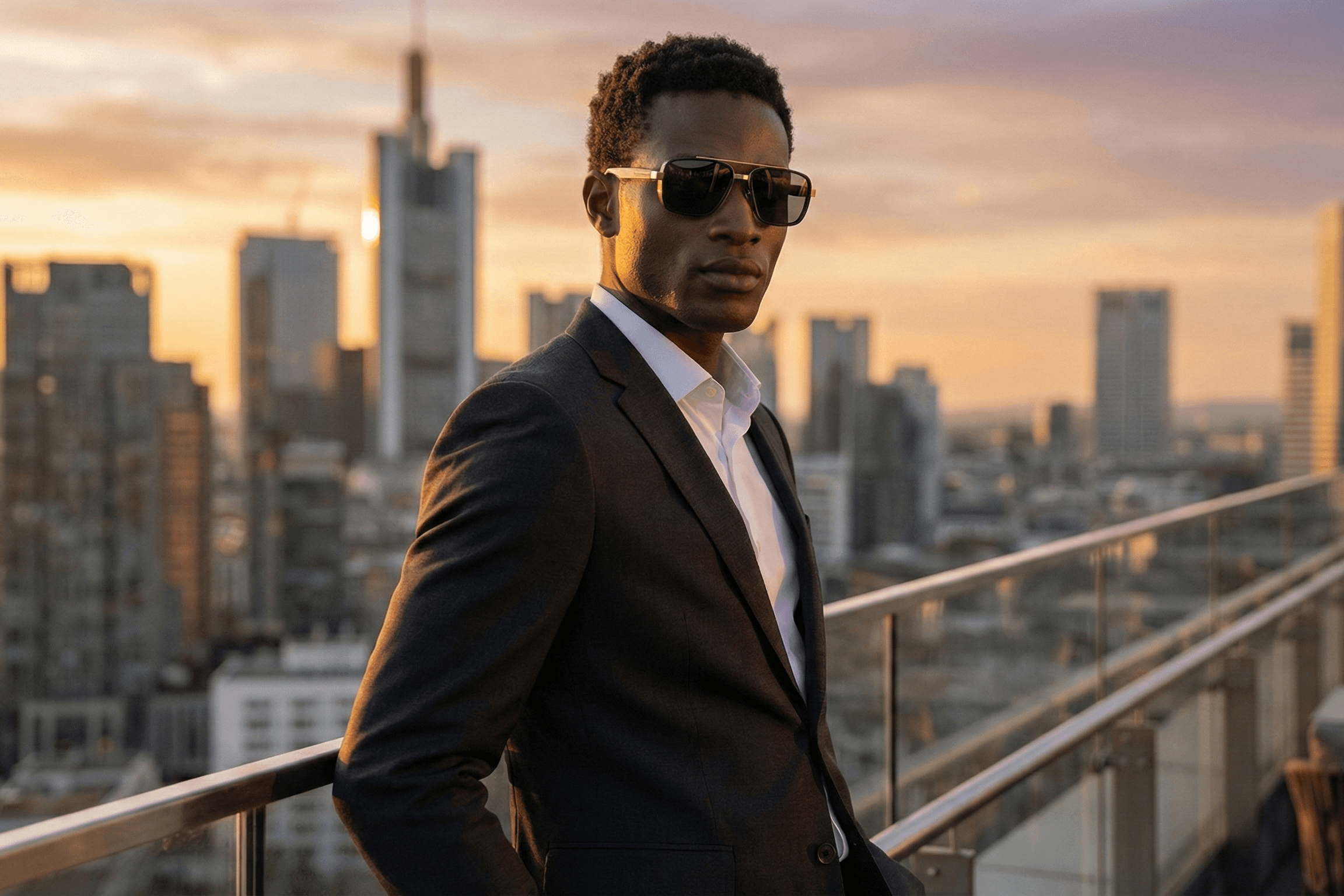 CARLO DALI "SOLSTICE" | Bold Black & Gold Navigator Aviator Sunglasses 5