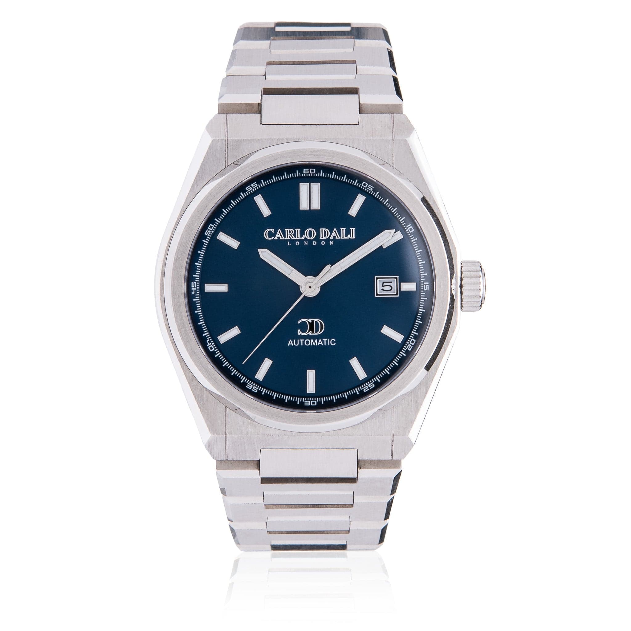 "1888 automatic" BLACK, SILVER & BLUE METAL WATCH 1