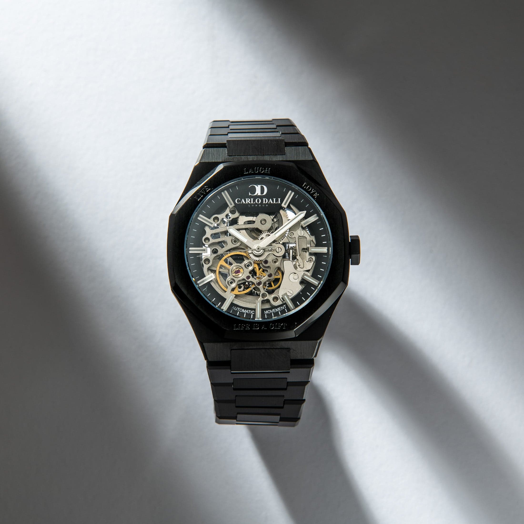 "OCTAGON" LIVE LAUGH LOVE TOTAL BLACK LIMITED WATCH 2