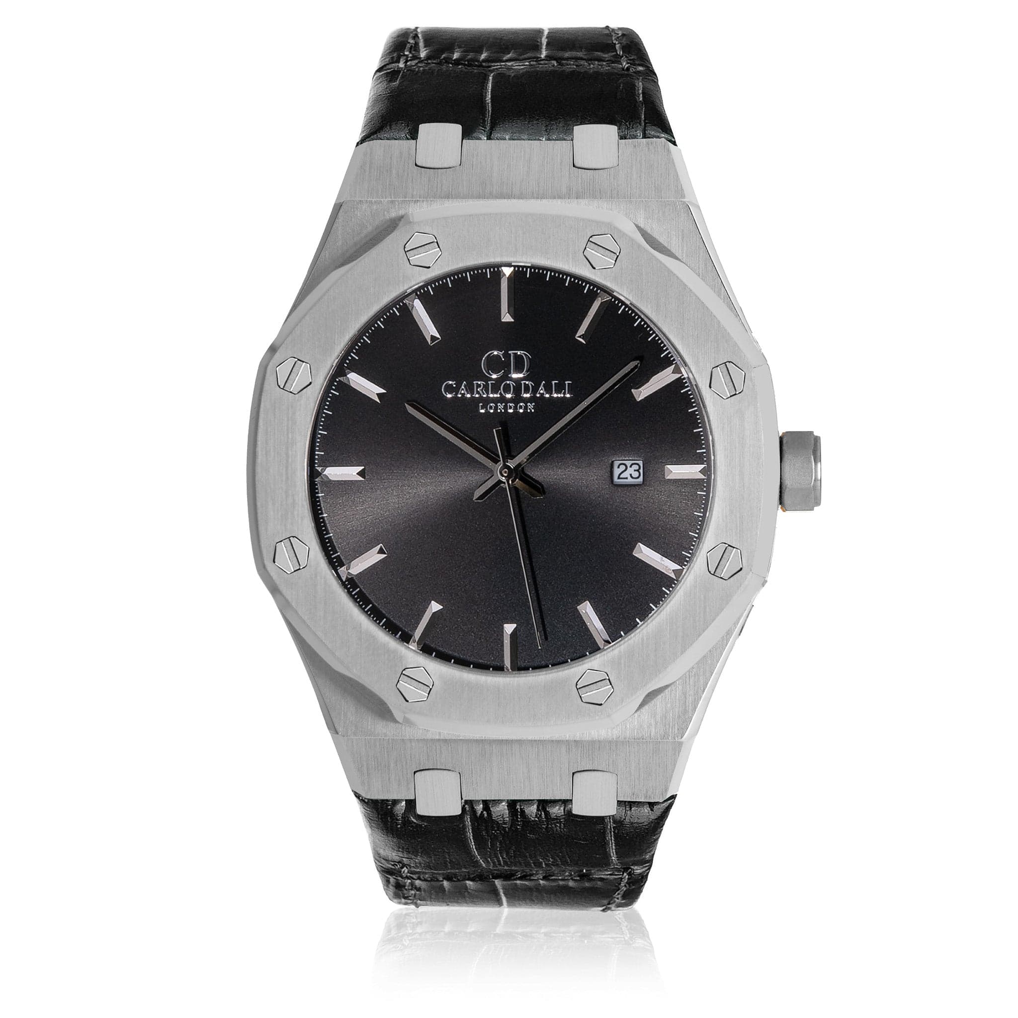 Classic Fusion Black Leather Strap Watch 1