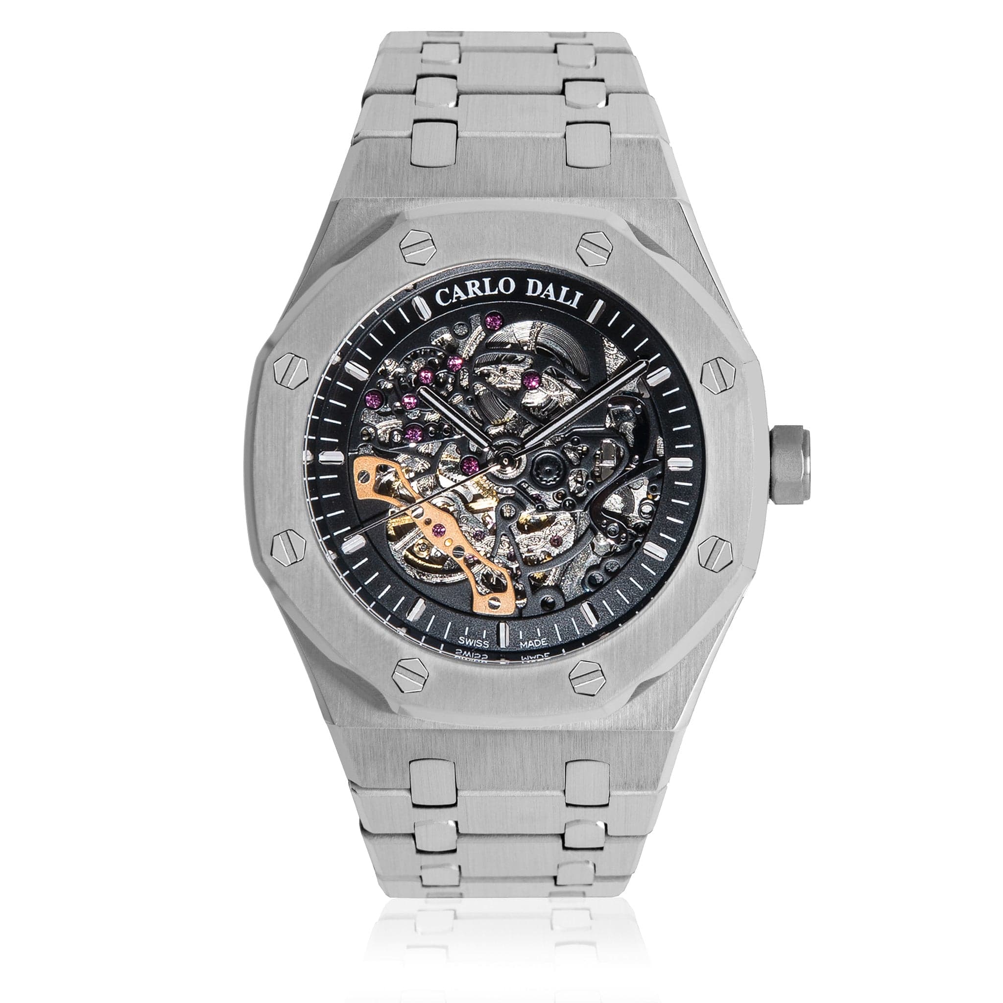 Tourbillon Skeleton Silver & Black watch 1
