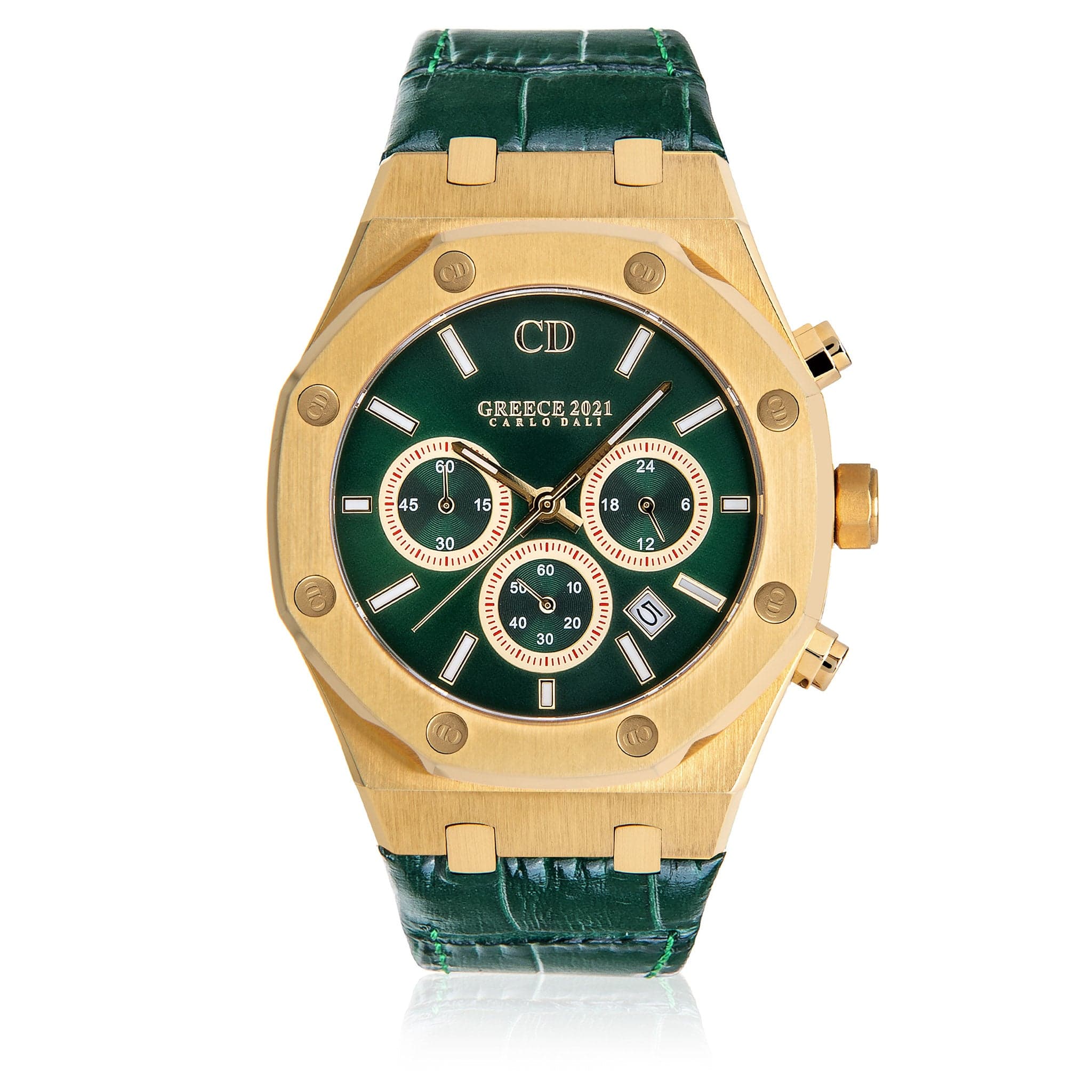 GREECE 2021 Chronograph Leather Green Limited Watch 1