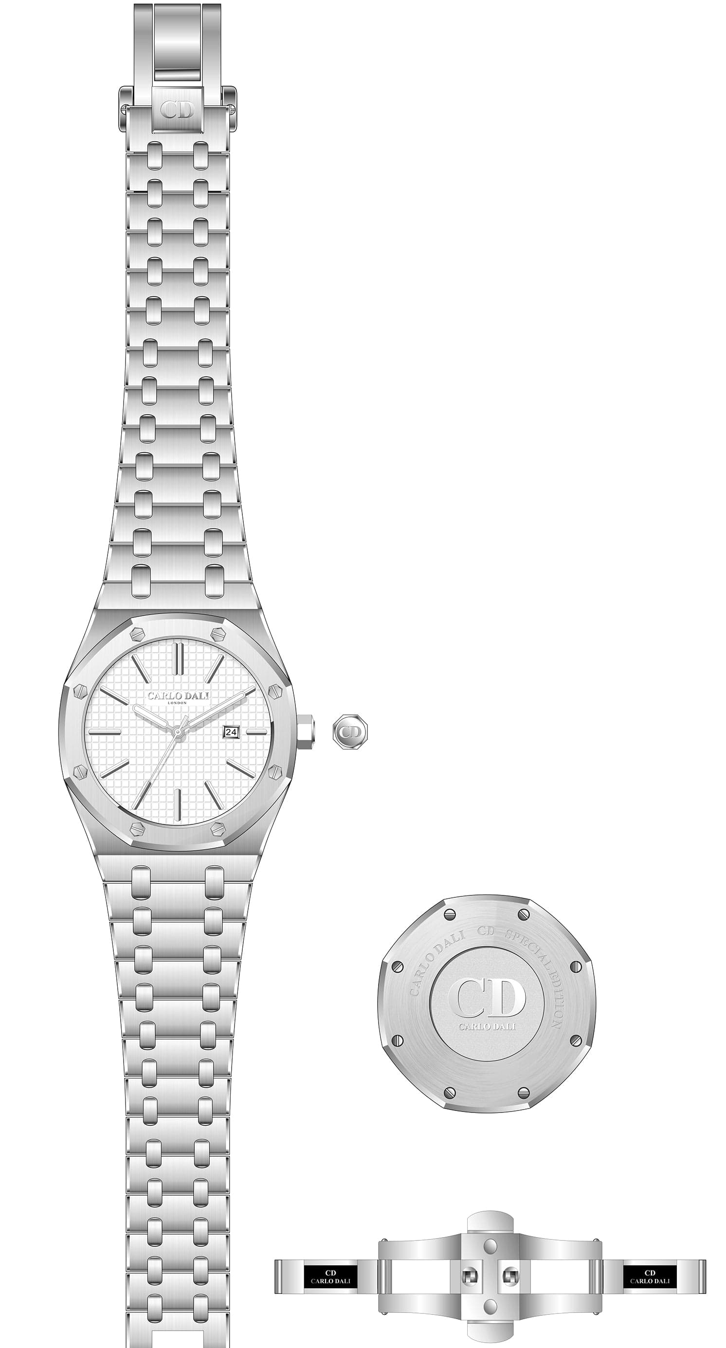 Royal Geometric White Watch 2